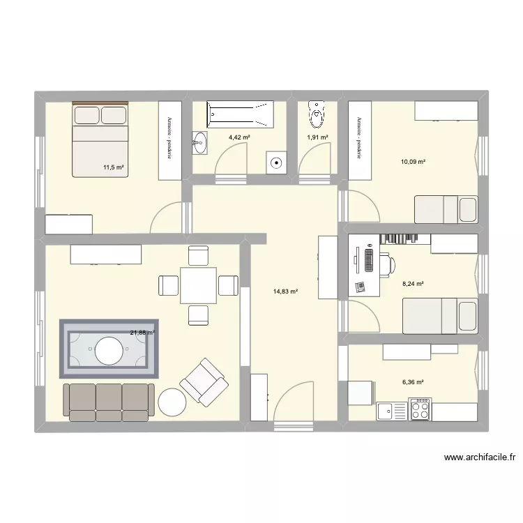 70Leclerc. Plan de 8 Pièces et 79 m² 70Leclerc. Plan de 8 Pièces et 79 m²