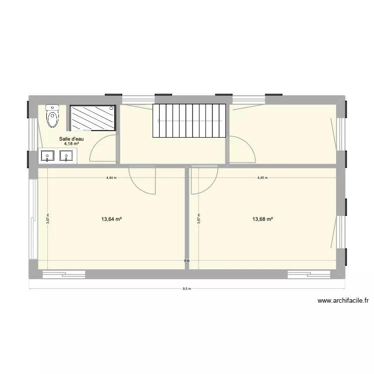 Projet Maison Les Garcins Rez-de-chauss&eacute;e. Plan de 4  et 76 m²