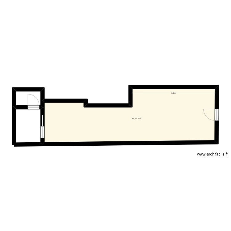 CANNES. Plan de 1 pièce et 37 m2