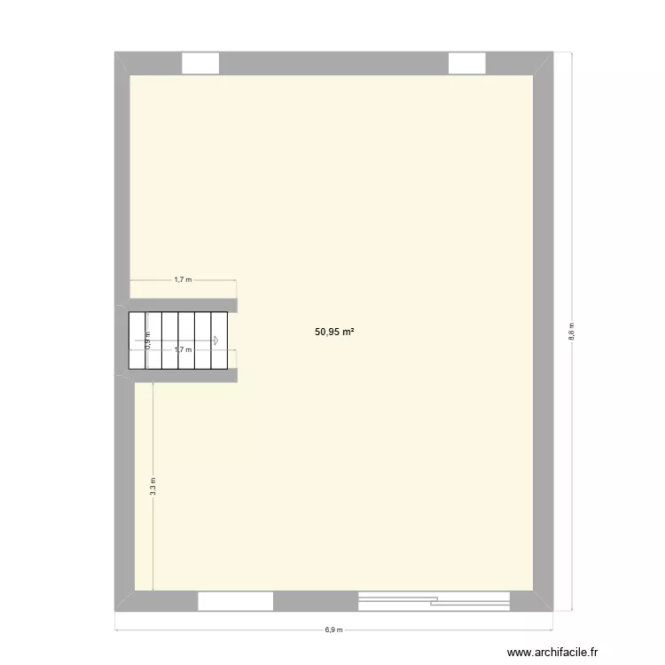Sous sol. Plan de 1 Pièce et 51 m² Sous sol. Plan de 1 Pièce et 51 m²