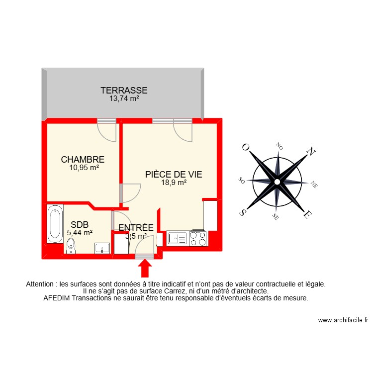 BI 30253. Plan de 7 pièces et 65 m2