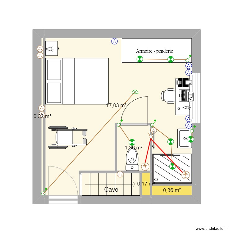 BELLEVUE ELEC. Plan de 6 pièces et 20 m2
