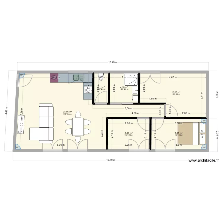 CHEVENOZ. Plan de 6  et 69 m²
