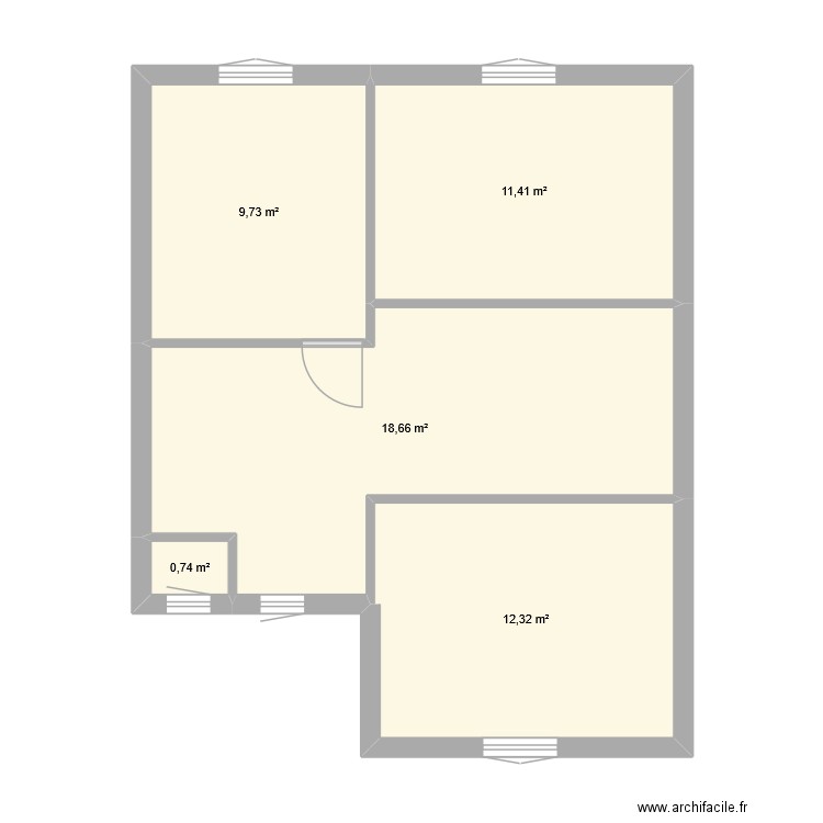 HEVIN 1 SDB. Plan de 5 pièces et 53 m2