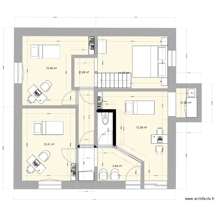 plan maison 3 bornes sous sol projet 2. Plan de 18 pièces et 125 m2