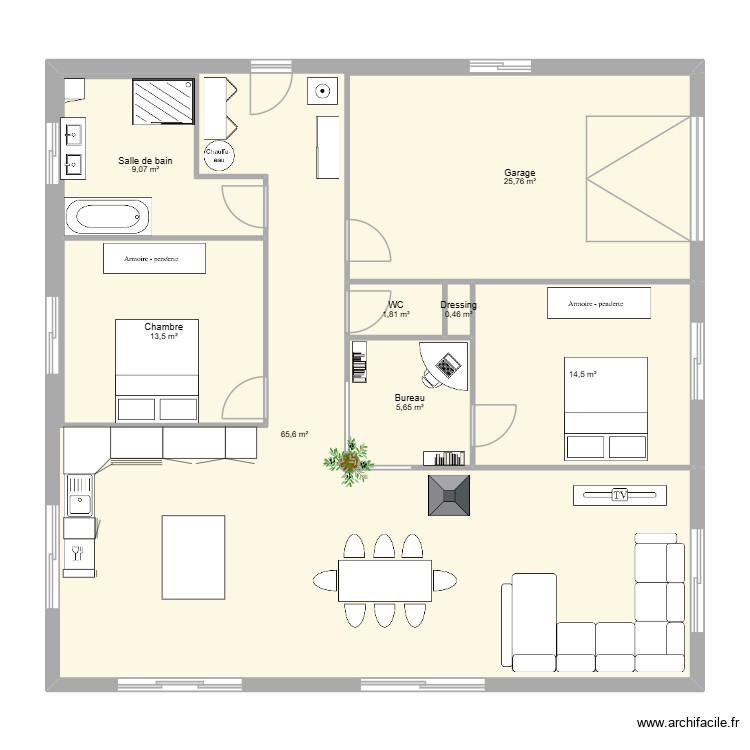 MAISON ELSA CARRE. Plan de 0 pièce et 0 m2