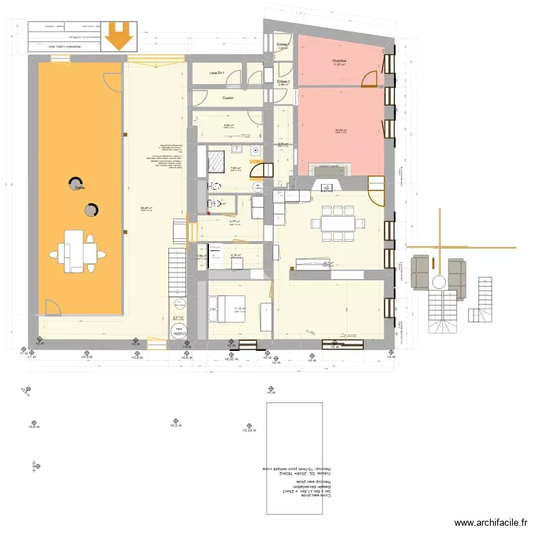 Projet SUD et salon 3. Plan de 43 Pièces et 525 m²