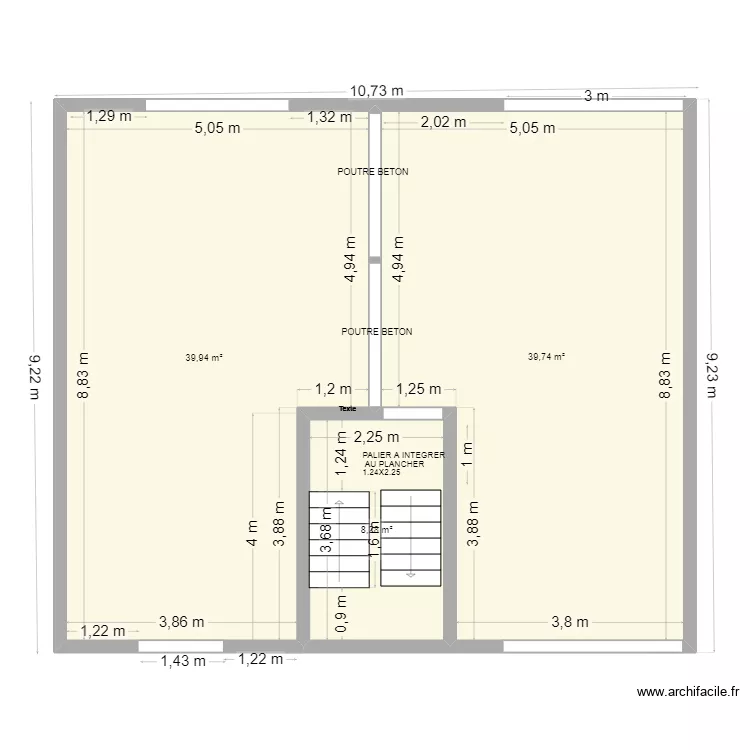 RACINE DEVIS PLANCHER BETON. Plan de 