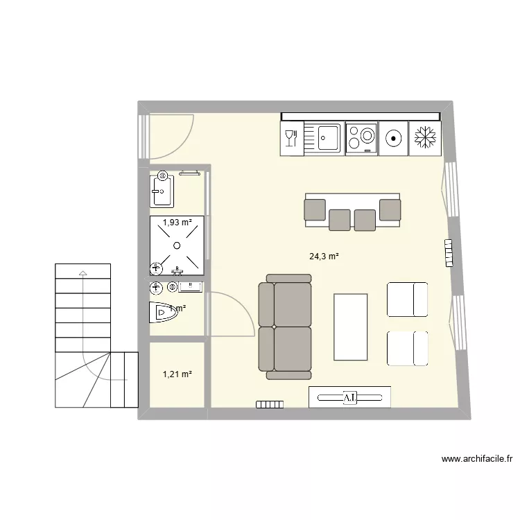 Appart face Ivry v5. Plan de 4 et 28 m² Appart face Ivry v5. Plan de 4 et 28 m²