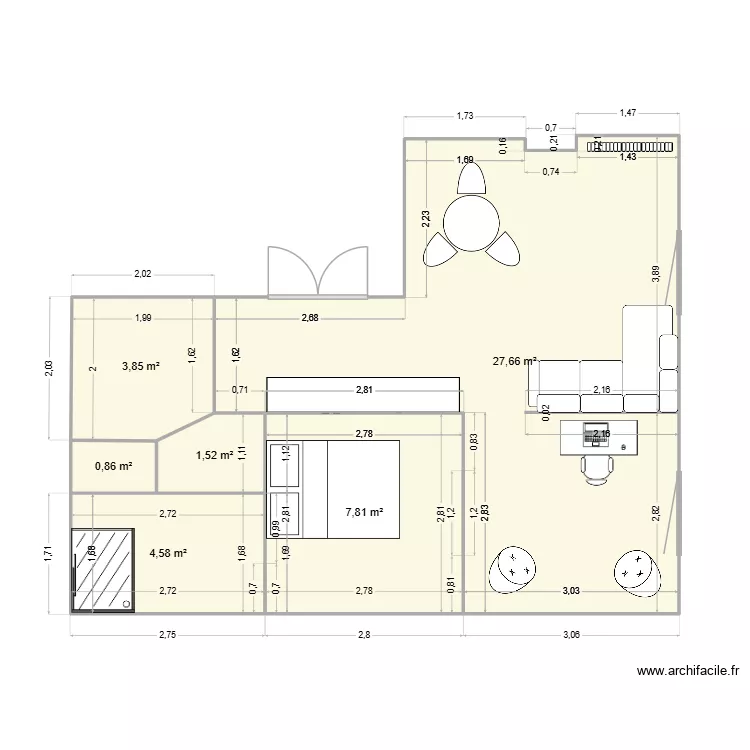 Longpont. Plan de 6 et 46 m² Longpont. Plan de 6 et 46 m²