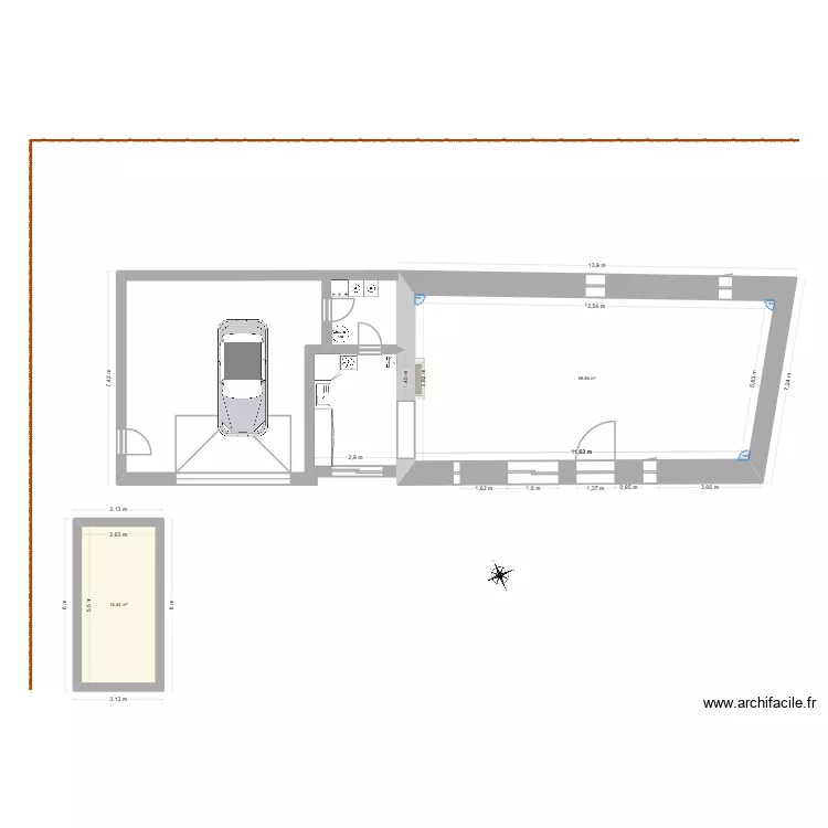 Existant 2. Plan de 0 pièce et 0 m2 Existant 2. Plan de 0 pièce et 0 m2