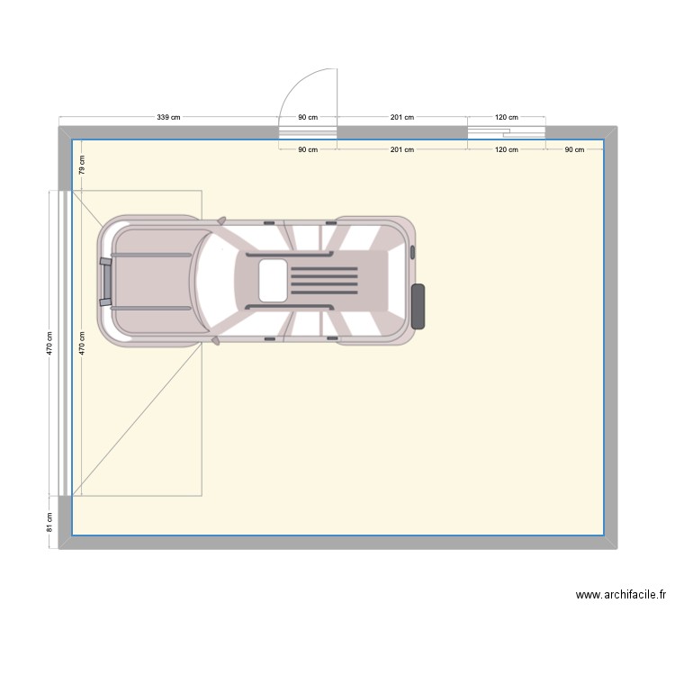 garage 50m2 . Plan de 1 pièce et 50 m2