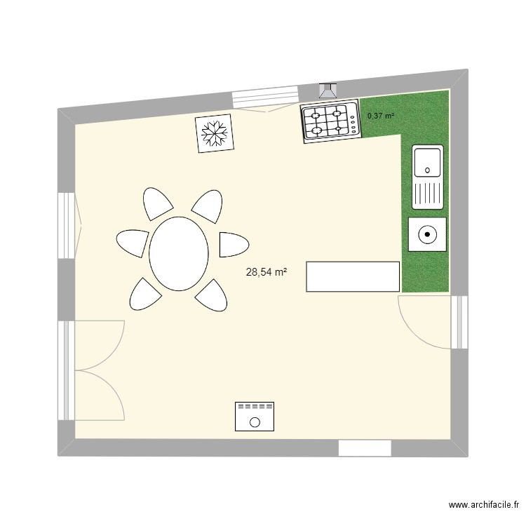 Cuisine Pat. Plan de 0 pièce et 0 m2