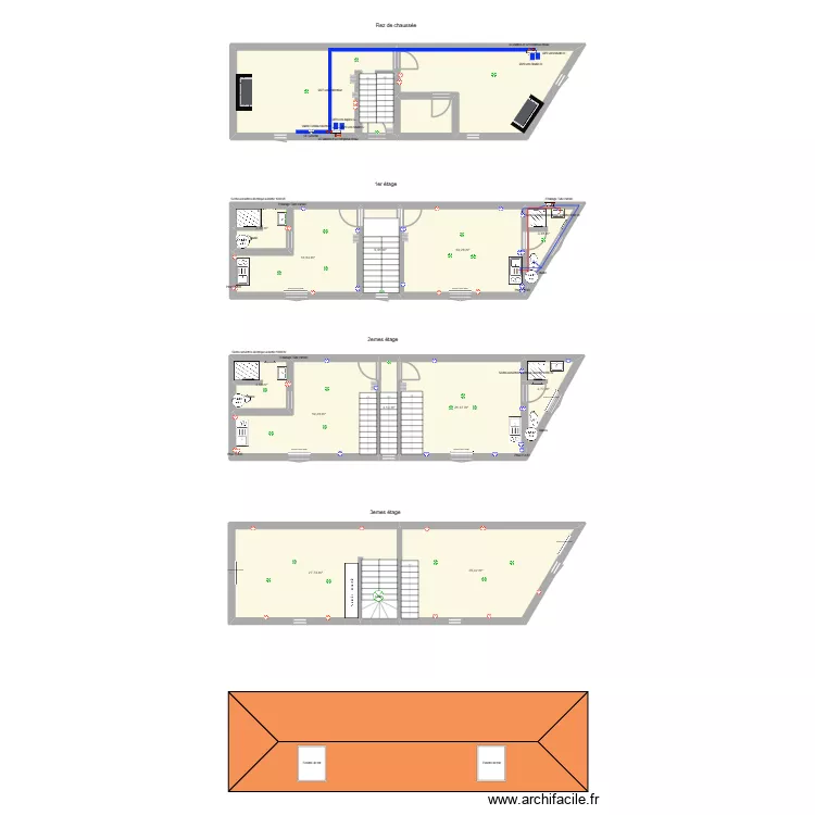 Immeuble Charles Quint - Après rénovation V1 Plomberie. Plan de 15 et 200 m² Immeuble Charles Quint - Après rénovation V1 Plomberie. Plan de 15 et 200 m²