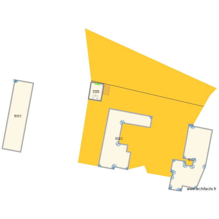 Projet #1. Plan de 4 pièces et 944 m2