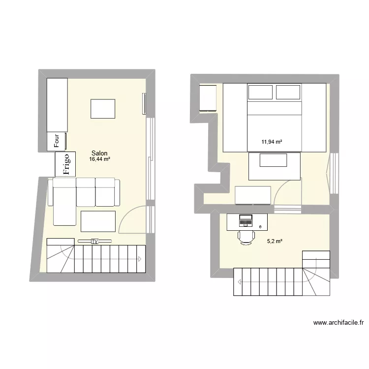 Appartement Chevreuse _ v10. Plan de 3 et 34 m² Appartement Chevreuse _ v10. Plan de 3 et 34 m²