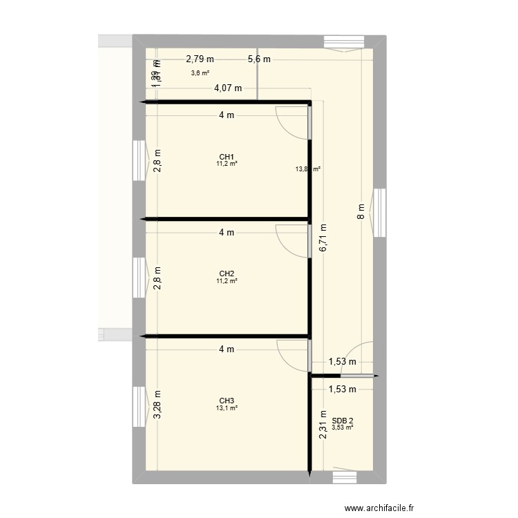 plan definitif. Plan de 13 pièces et 182 m2