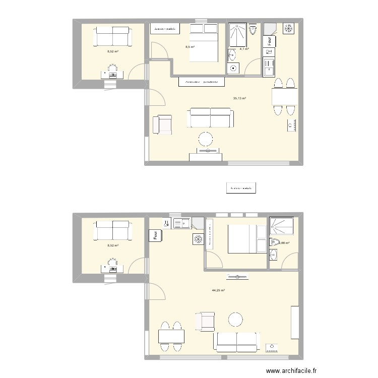 PLAN 1. Plan de 7 pièces et 113 m2