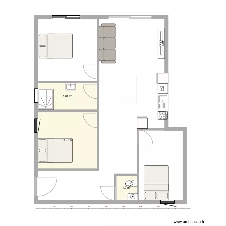 projet lot 12. Plan de 3 Pièces et 18 m² projet lot 12. Plan de 3 Pièces et 18 m²