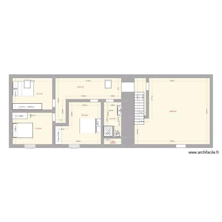 les brosses etage. Plan de 