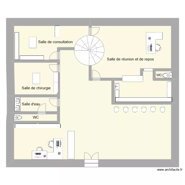 PLAN clinique v&eacute;to. Plan de 7 pièces et 197 m²
