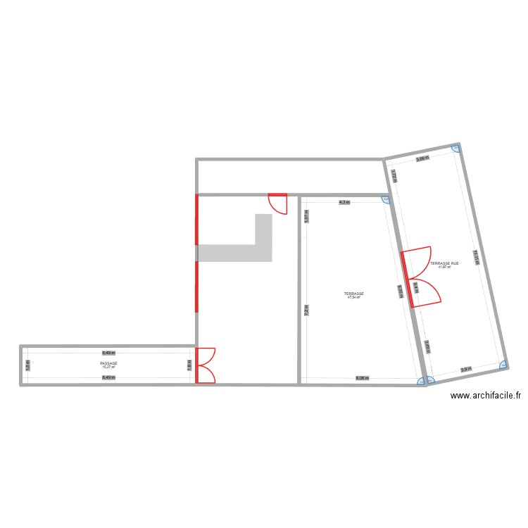 Projet derive v3 - BASES SANS MOBILIER. Plan de 3 pièces et 105 m2
