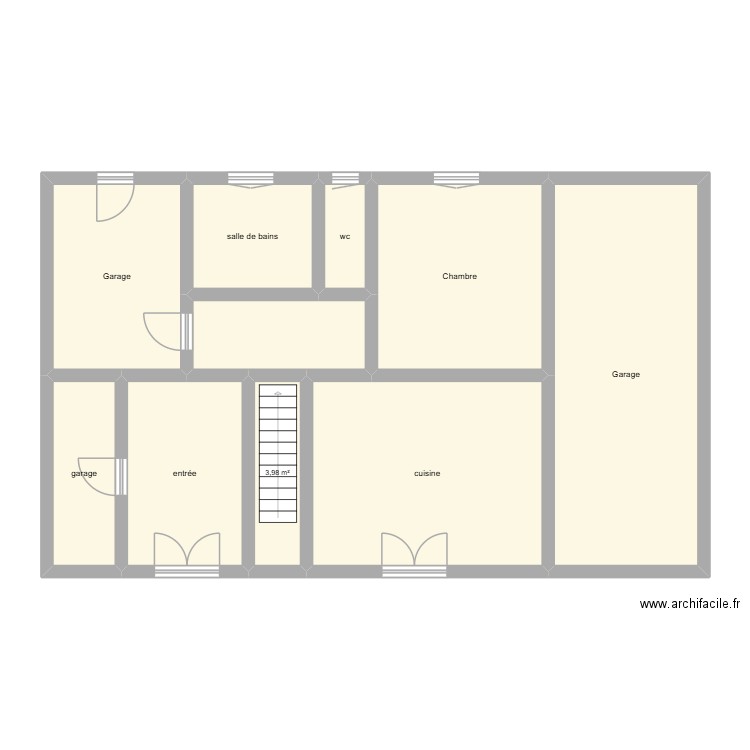 CHANTEGREILH Robert état initial rdc. Plan de 10 pièces et 103 m2