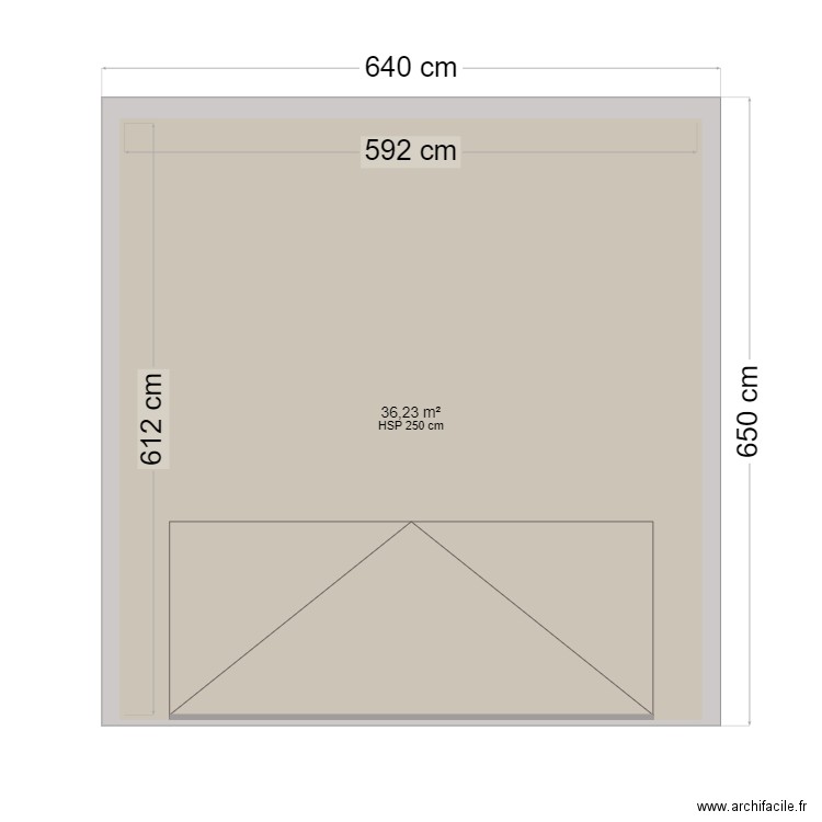 GARAGE PC. Plan de 1 pièce et 36 m2