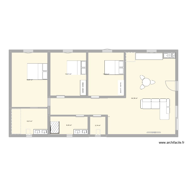 Projet 2 claudette. Plan de 0 pièce et 0 m2