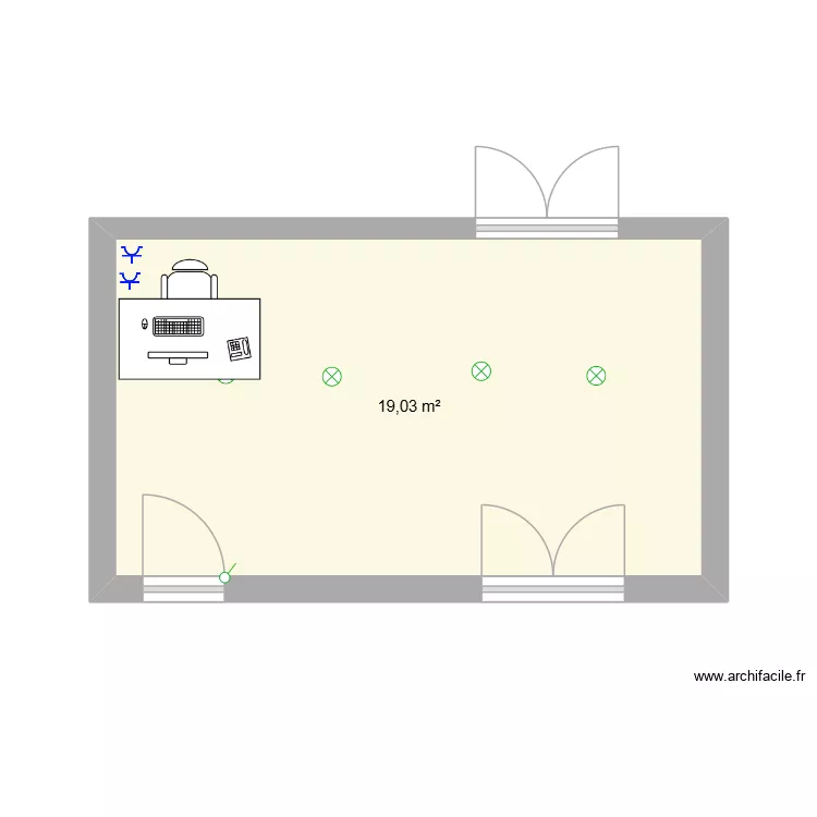 Exemple salle de cours 12 jan 25. Plan de 1 pièce et 19 m² Exemple salle de cours 12 jan 25. Plan de 1 pièce et 19 m²