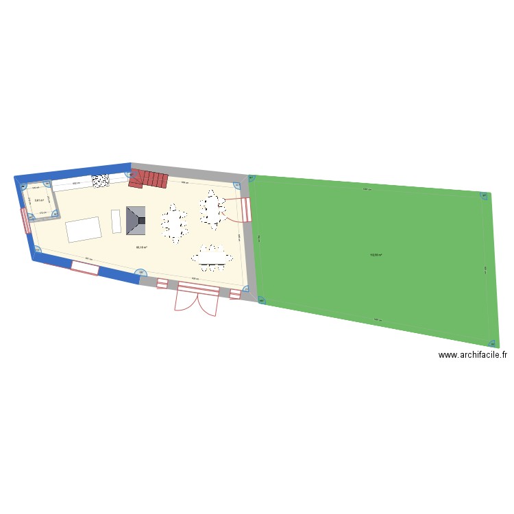 rez de chausse grange . Plan de 0 pièce et 0 m2