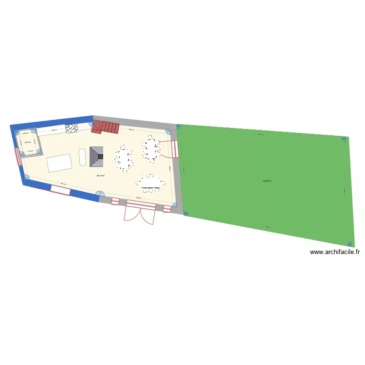 rez de chausse grange . Plan de 