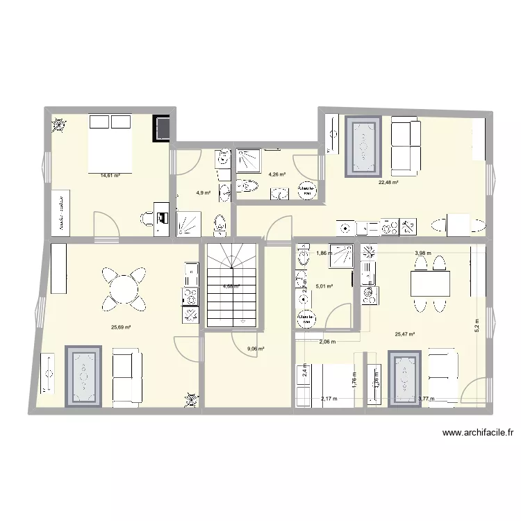 R+1 vendome optim v2. Plan de 9  et 116 m²