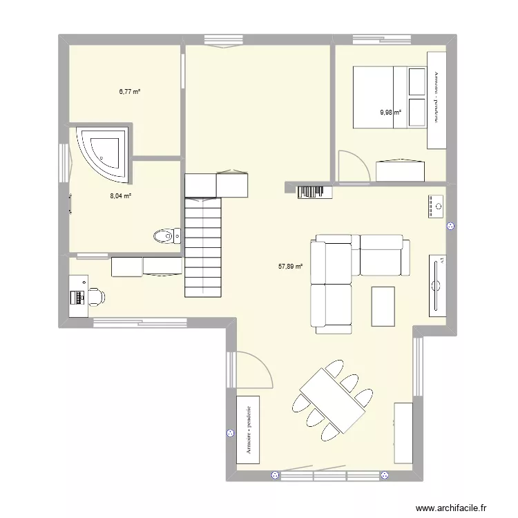 aménagement après travaux. Plan de 4 et 83 m² aménagement après travaux. Plan de 4 et 83 m²