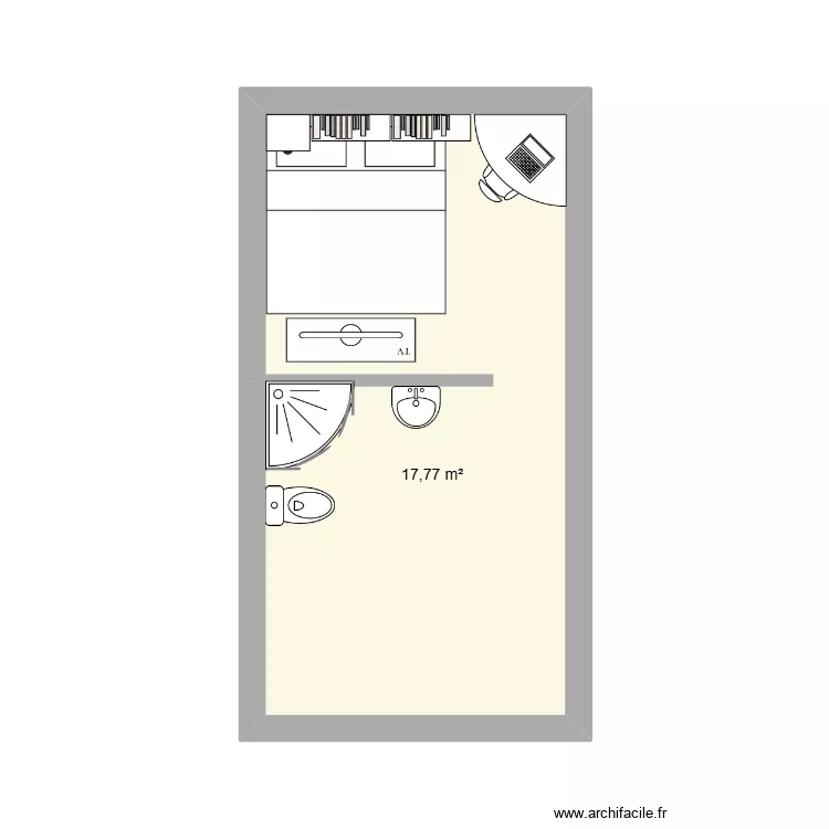 plan contenteneur. Plan de 1  et 18 m²