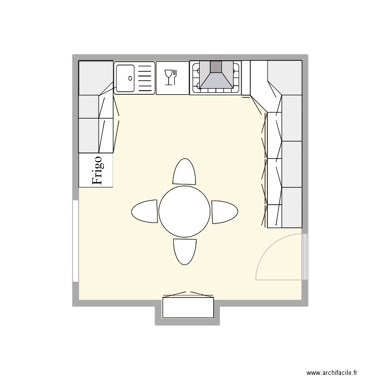 CATERINA. Plan de 1 pièce et 16 m2