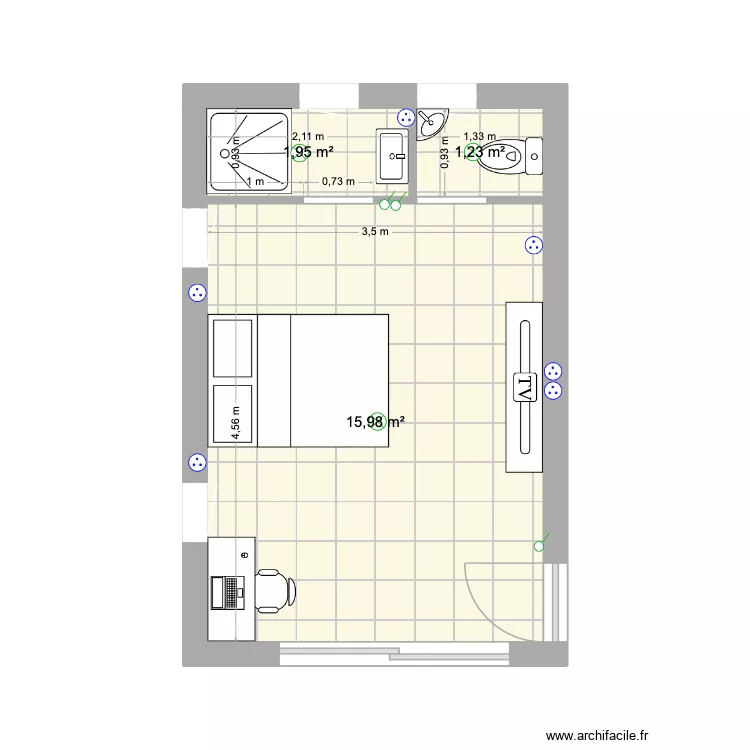 Amenagement garge. Plan de 3  et 19 m²