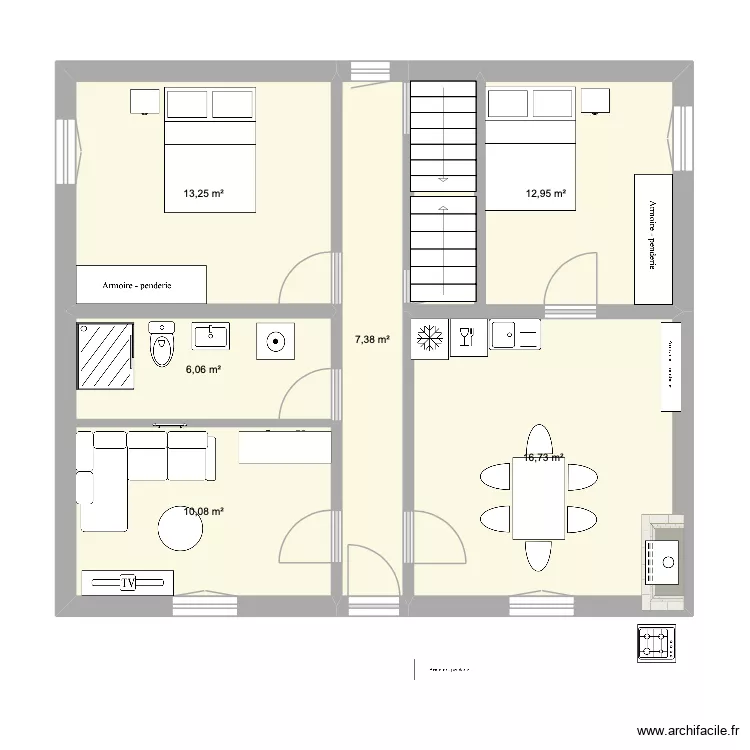 BB3. Plan de 6  et 66 m²