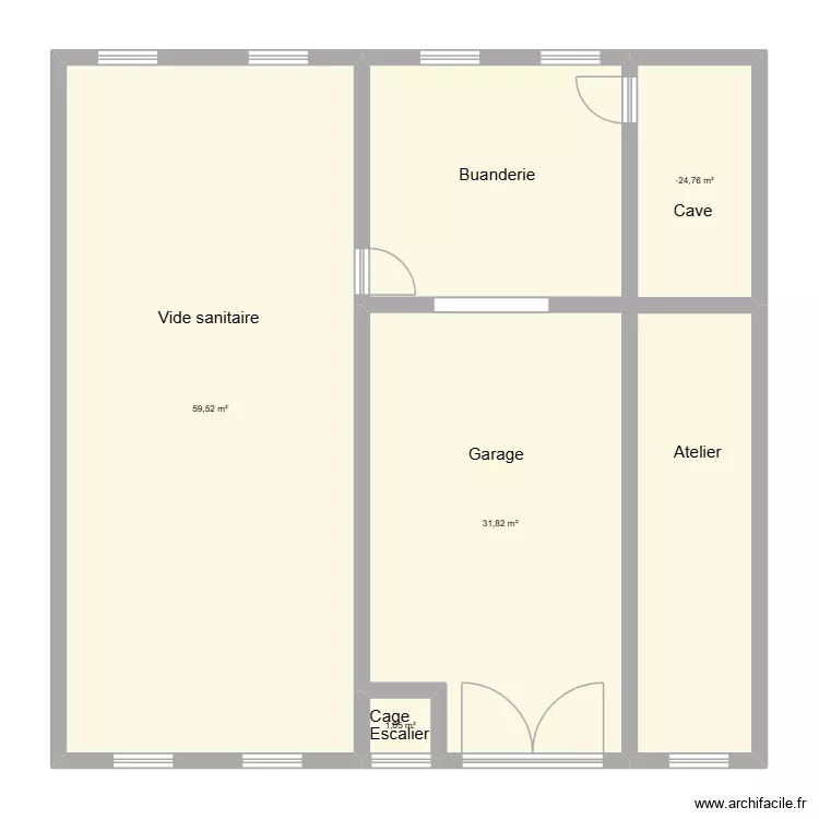 P'tit Mont garage. Plan de 4 Pièces et 100 m²