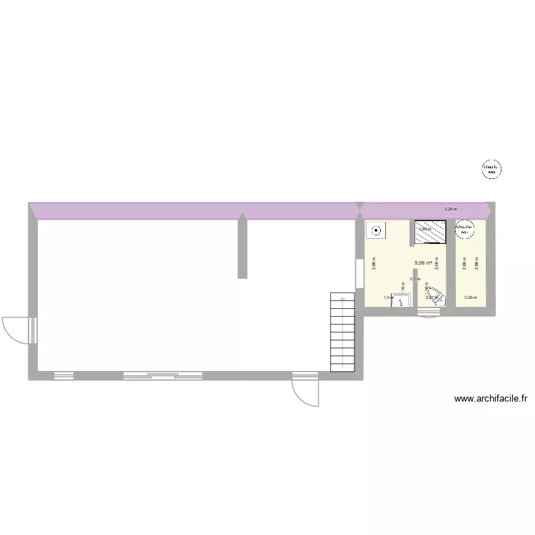 Elsa. Plan de 1  et 9 m²