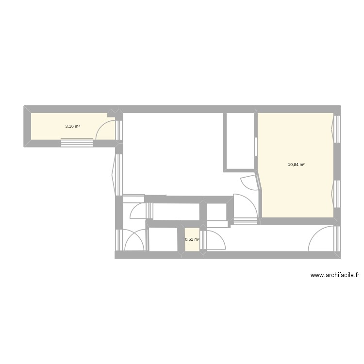 SQT DRC final. Plan de 3 pièces et 15 m2