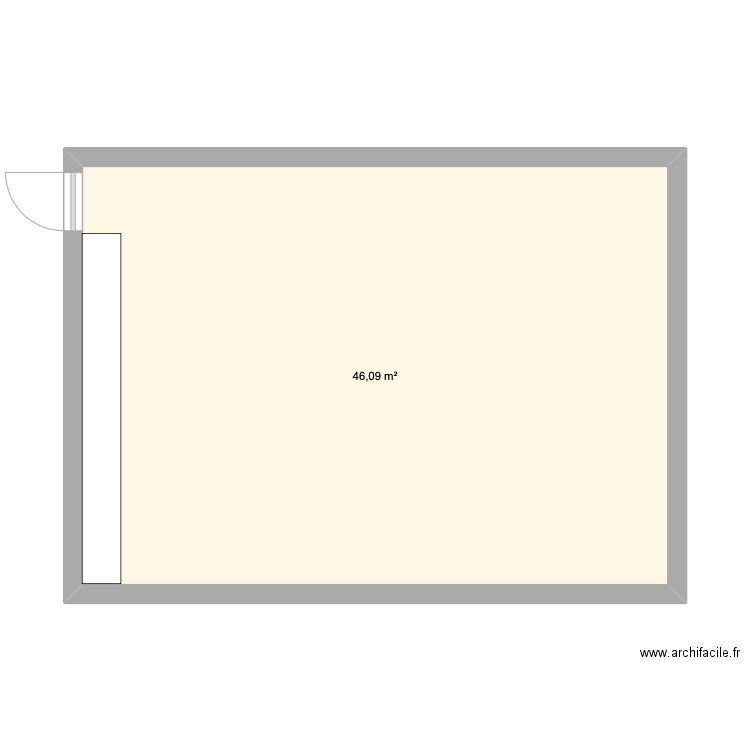 MAURICE CHANAUX. Plan de 1 pièce et 46 m2