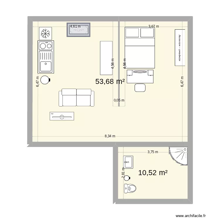 B&C. Plan de 2 et 64 m² B&C. Plan de 2 et 64 m²