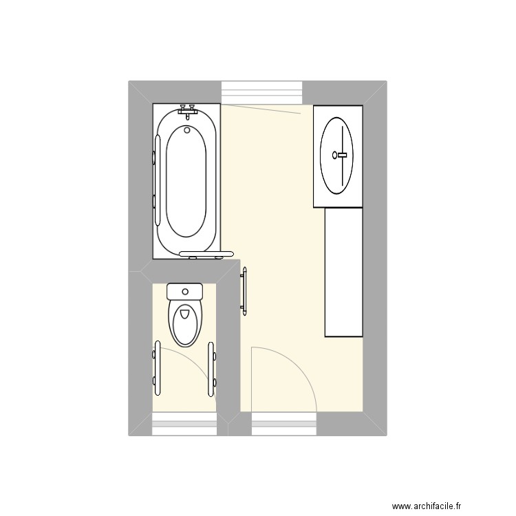 GABLIN colette. Plan de 2 pièces et 7 m2