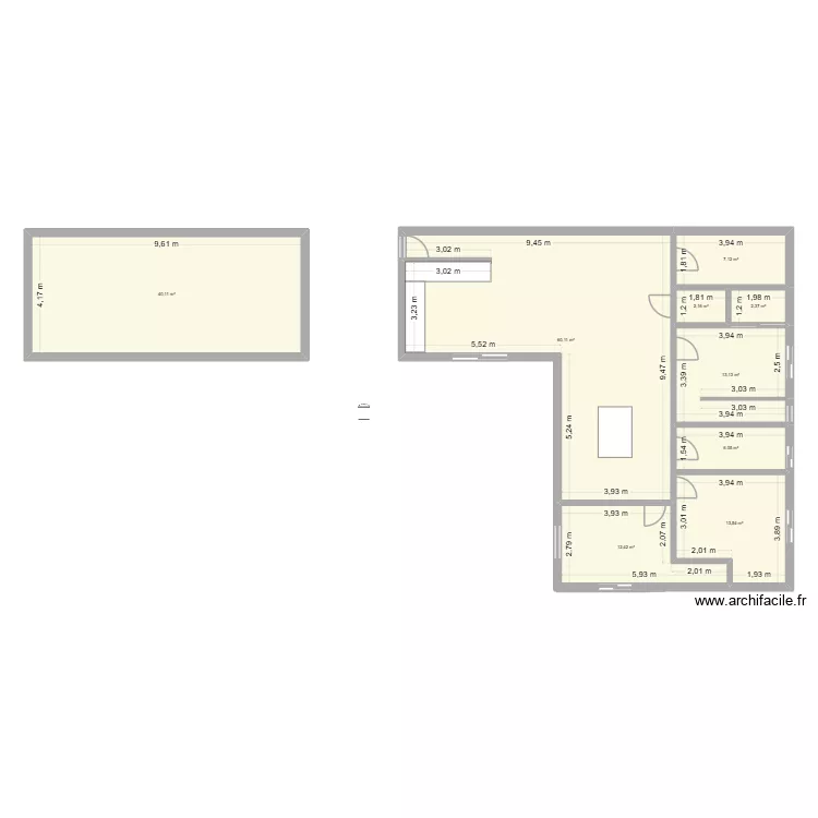 plan maison. Plan de 9  et 157 m²