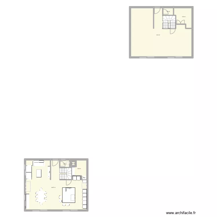 Herm&egrave;s rdc. Plan de 7 pièces et 143 m²