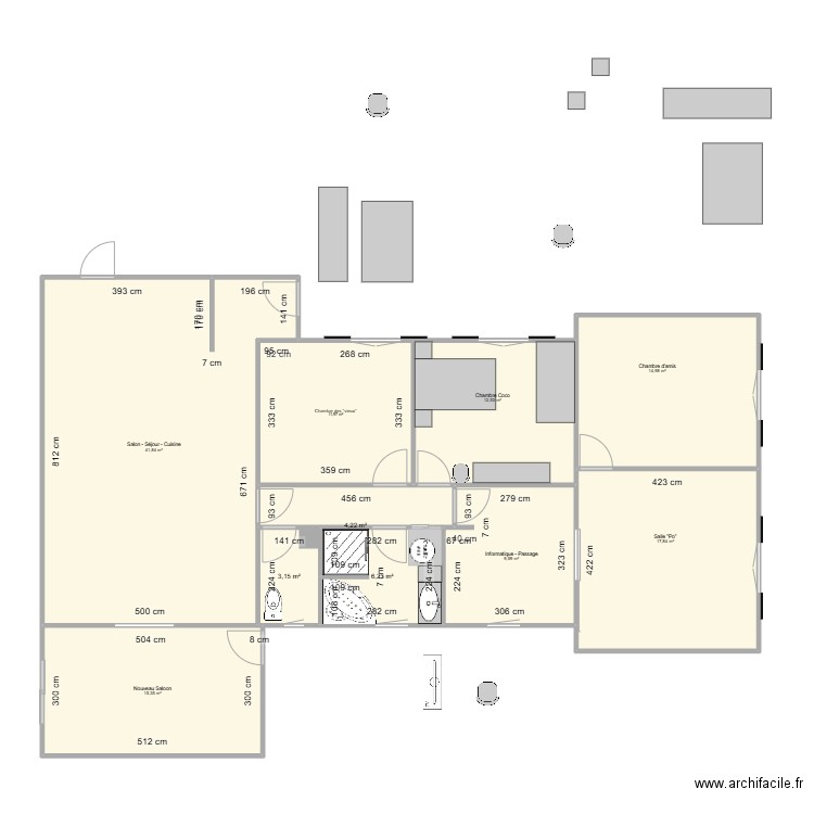 Agrandissement Cybelle 2. Plan de 10 pièces et 138 m2