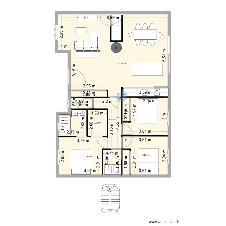 Maison LUCAS et ELLINA. Plan de 6 pièces et 102 m2