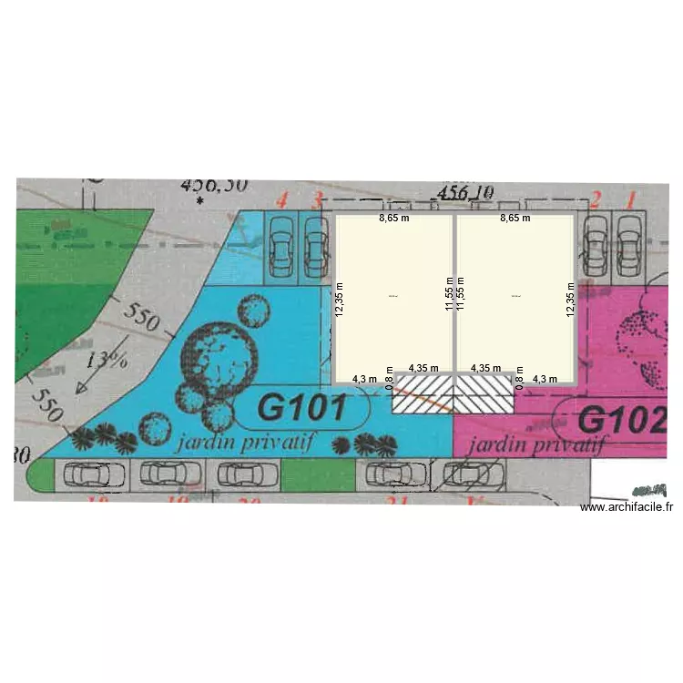 total ugine. Plan de 2  et 207 m²