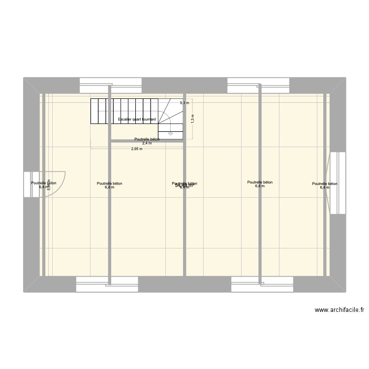 plan rdc plomberie. Plan de 1 pièce et 54 m2